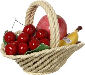 изделие декоративное корзина с фруктами 20х15 см высота 15 см 335-106