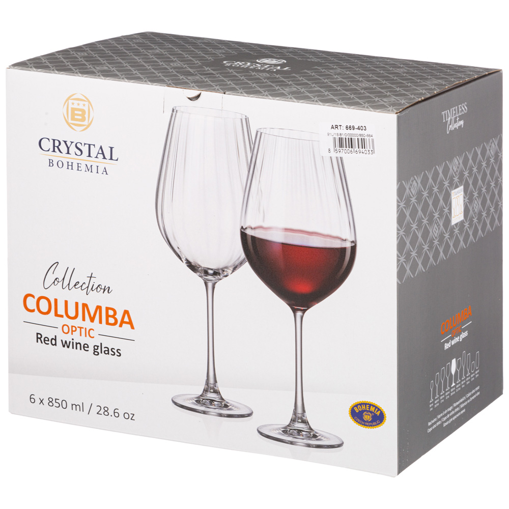 набор бокалов для вина columba optic из 6шт 850мл 669-403