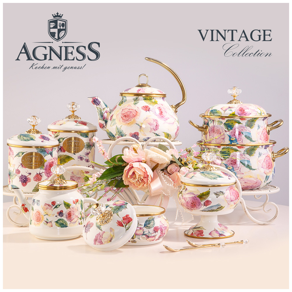 чайник эмалированный agness, серия винтаж, 2,2л 950-026