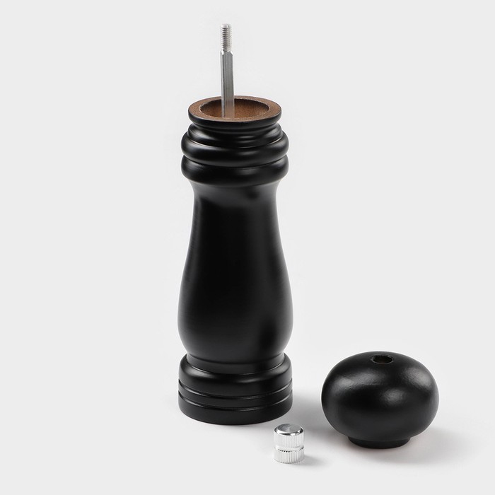 Мельница для специй Доляна, 17x4,5 см, металлический механизм, цвет чёрный 3931874