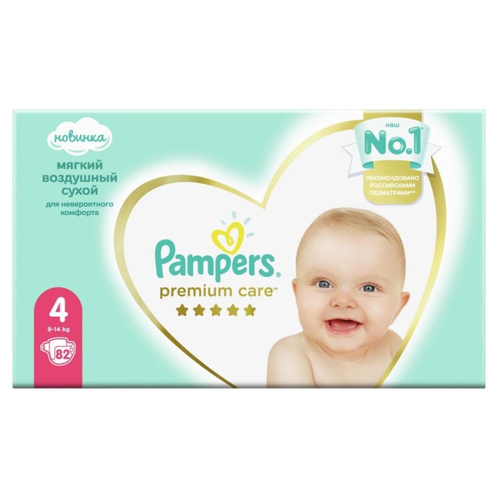 Подгузники Pampers Premium Care, размер 4, 82 шт. 1227731