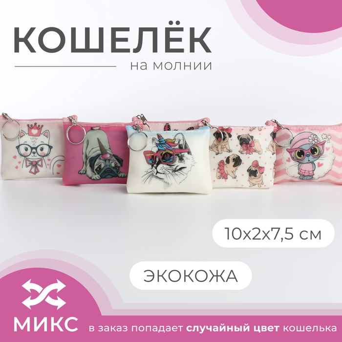 Кошелёк на молнии «Выбражулька», цвет МИКС 5373827