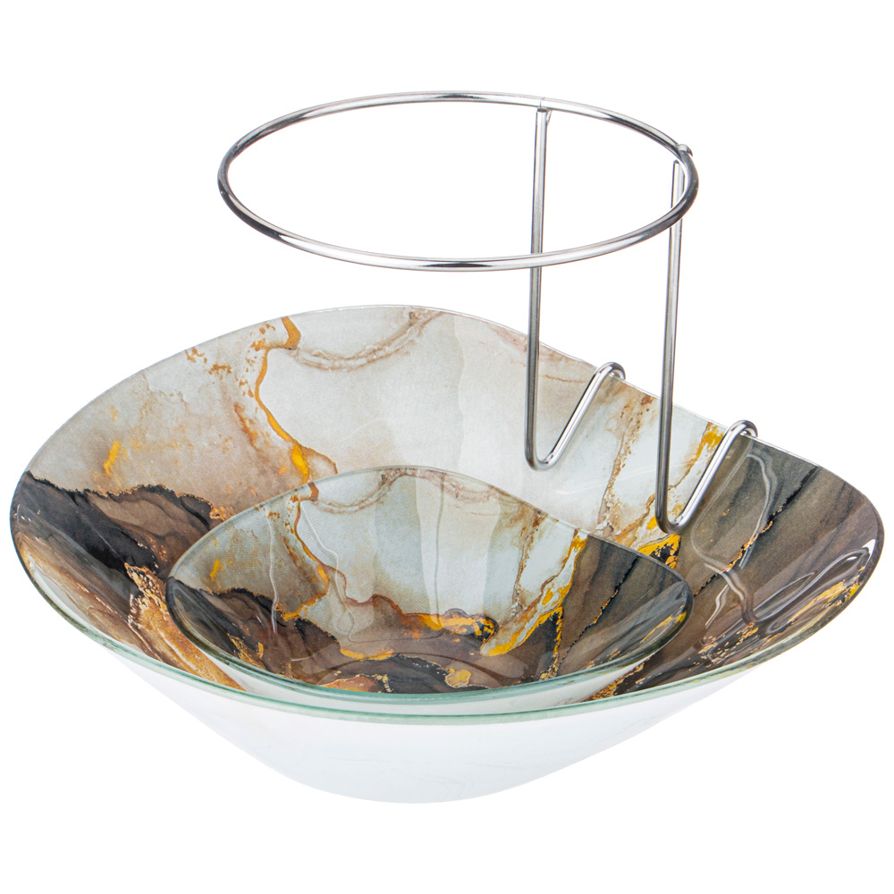 салатник для сервировки двойной 15х13 и 25х22 см h 18 cm коллекция marble 198-245
