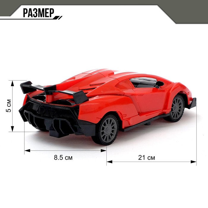 Машина радиоуправляемая «Спорт-Кар», открываются двери, работает от батареек, цвета МИКС 4441602