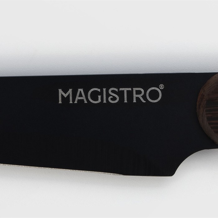 Нож для овощей кухонный Magistro Dark wood, длина лезвия 10,2 см 9824451