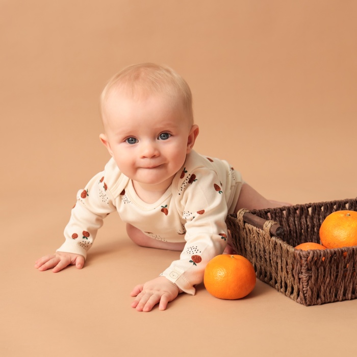 Боди с дл. рукавом Крошка Я Oranges р. 74-80, молочный 9834472