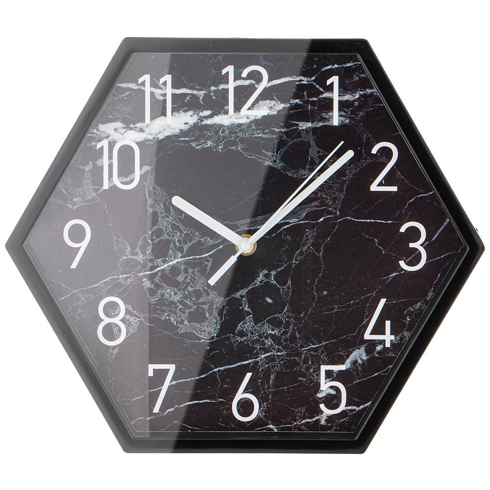 часы настенные marble цвет:черный 30х30х4,5 см 220-458
