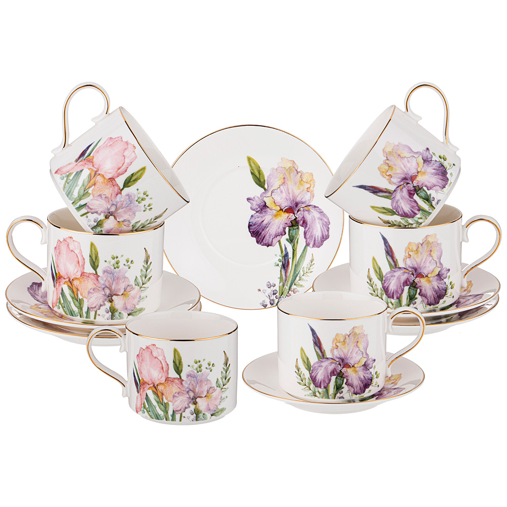 чайный набор lefard irises на 6 пер. 12 пр. 300 мл 590-470