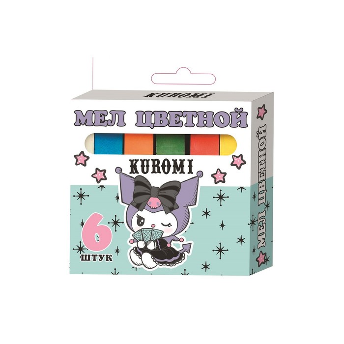 Мел цветной «Kuromi»,6 шт., квадратное сечение 1 ? 1см 10442956