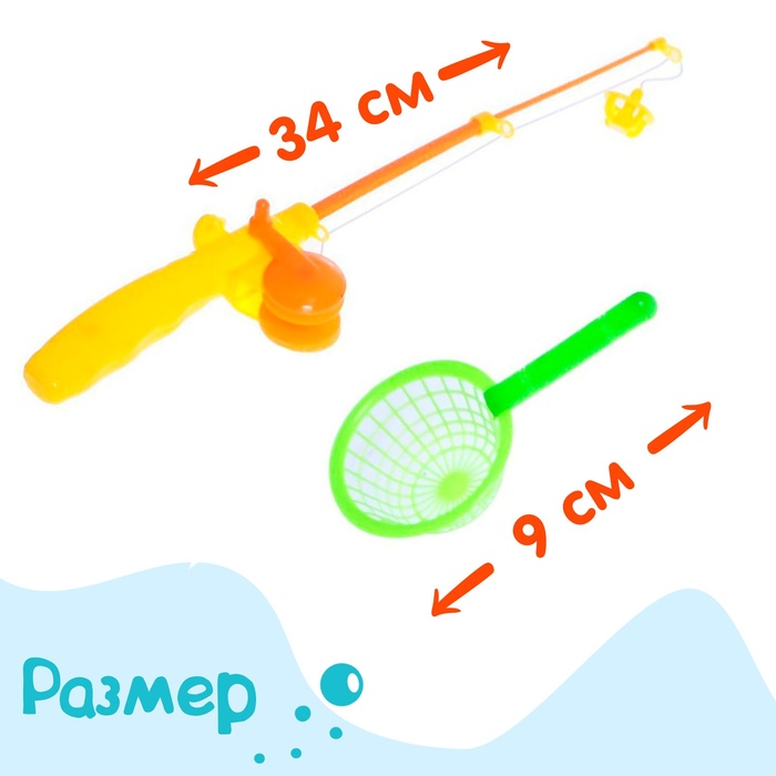 Рыбалка «Весёлые рыбки», 4 рыбки, 1 удочка, сачок 5164125
