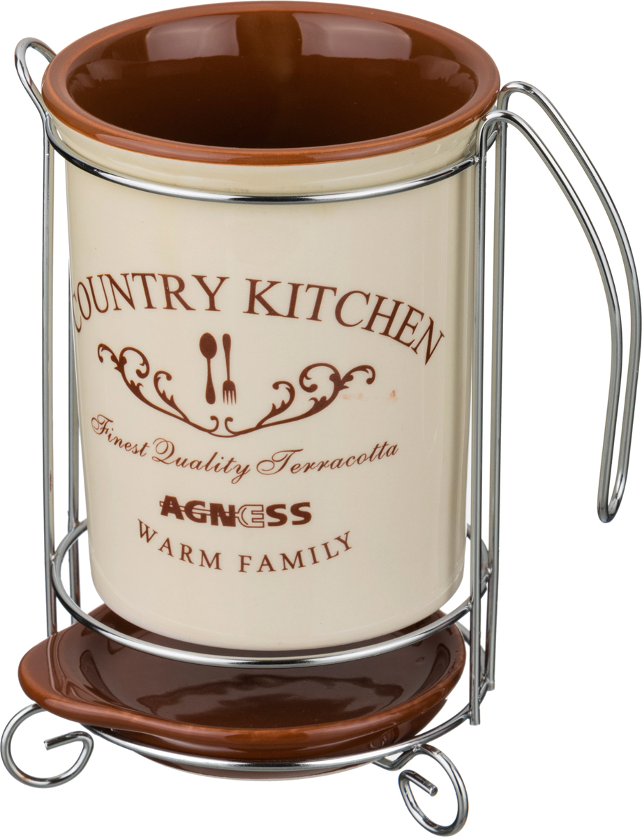 подставка под кухонные приборы фэмили диаметр 10,5 см высота 16 см 358-999 кухонные принадлежности материал керамика производства китай бренд agness общий вес 0,67 кг, купить с доставкой по низкой цене за 526 руб.