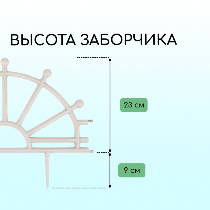 Ограждение декоративное, 32 ? 280 см, 7 секций, пластик, белое, «Штурвал» 3304305