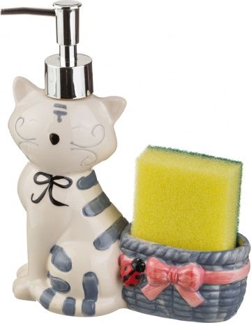 дозатор для жидкого средства ля мур 300 мл в 16 см , подставка под губку, губка 490-139