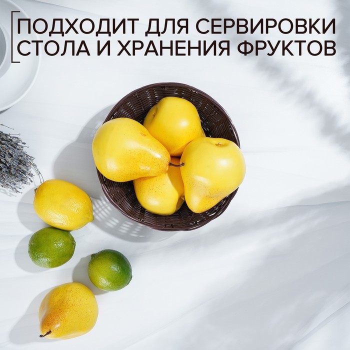 Корзинка для подачи Доляна «Шоко», 18x18x5,5 см, цвет коричневый 4469371
