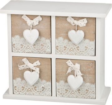 шкатулка с 4-мя ящиками коллекция старинное кружево 24х21х10,3 см 222-206