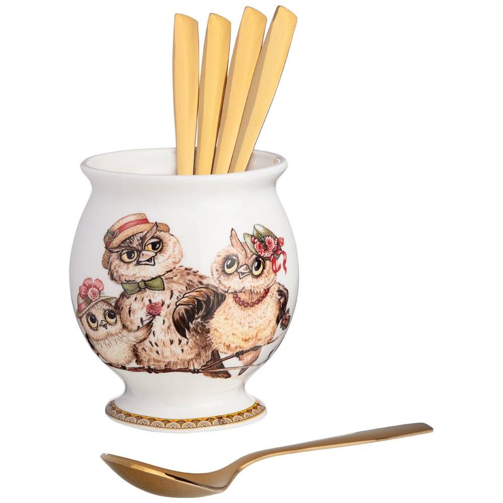 подставка под чайные ложки lefard owls party 9 см 415-2175