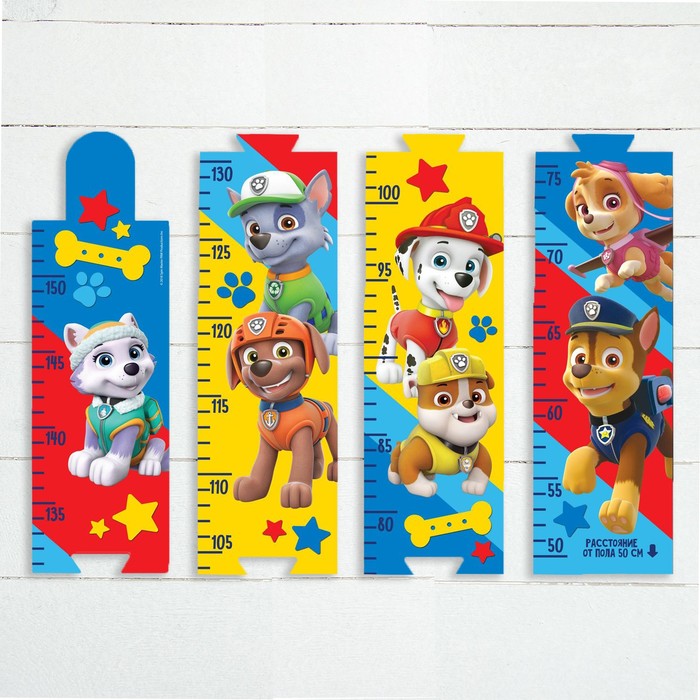 Щенячий патруль. Наклейка - ростомер Paw Patrol Друзья навсегда, 150 см. 3627363