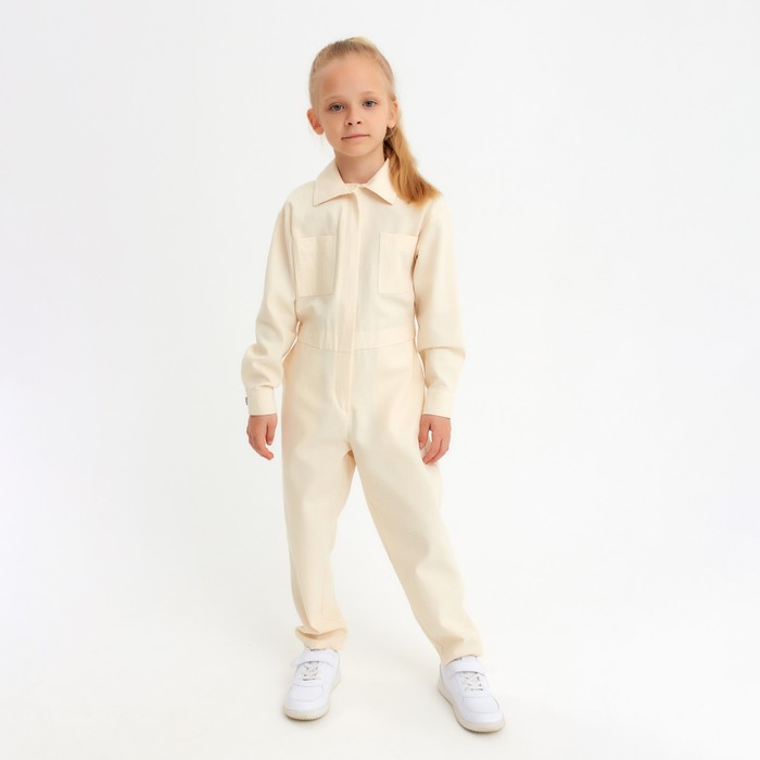 Комбинезон для девочки MINAKU: Casual collection KIDS цвет бежевый, рост 146 7763243