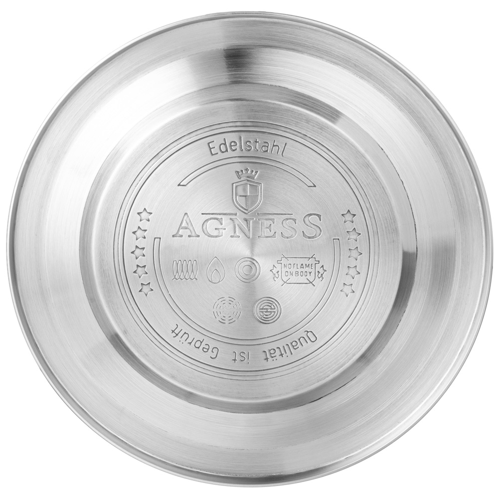 чайник agness со свистком 2,5 л, black, индукцион. дно 907-251