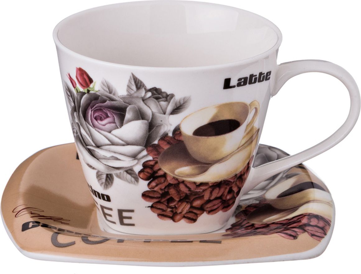 Чайный набор на 1 персону coffee latte 2пр. 220 мл 165-370