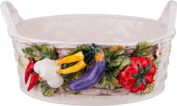 изделие декоративное корзина с овощами диаметр 44 см высота 22 см 335-325