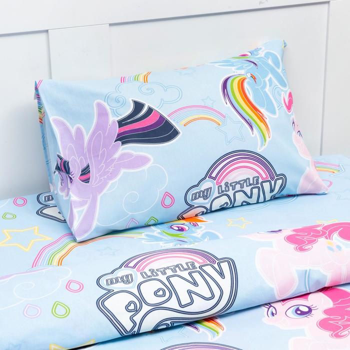 Постельное бельё 1,5 сп Neon Series Rainbow vibes My Little Pony 143*215 см, 150*214 см, 50*70 см -1 шт, светится в темноте 5270995