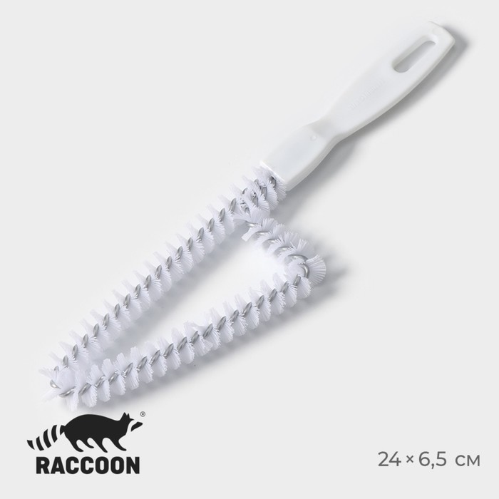 Щётка для чистки посуды и решёток-гриль Raccoon, треугольник, 24x6,5х1,5 см, цвет белый 9668875