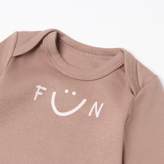 Боди с дл. рукавом Крошка Я Fun, рост 86-92 см, бежевый 9539129