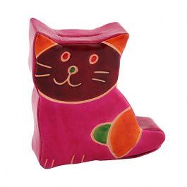 копилка кожаная кошка 10х10,5 см 872-005