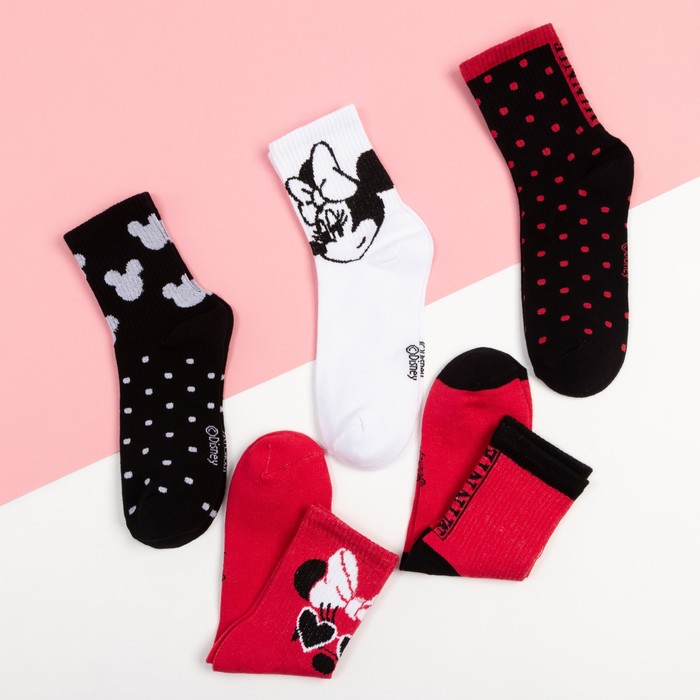 Набор носков Minnie Mouse, Минни Маус, 5 пар, 22-24 см 6896725