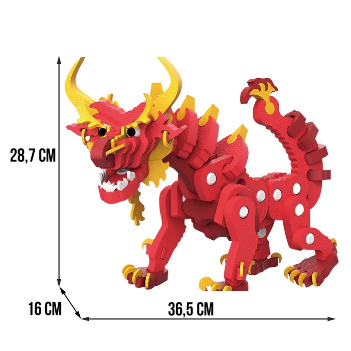 Конструктор «Огненный дракон», мягкий, материал EVA, 99 деталей 10091722