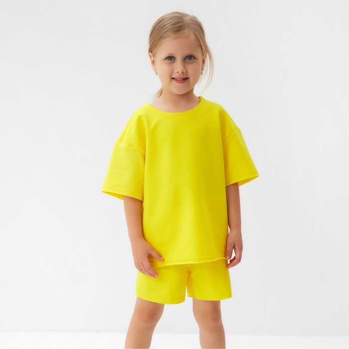 Костюм детский (футболка, шорты) MINAKU: Casual Collection цвет жёлтый, рост 104 см 9846441