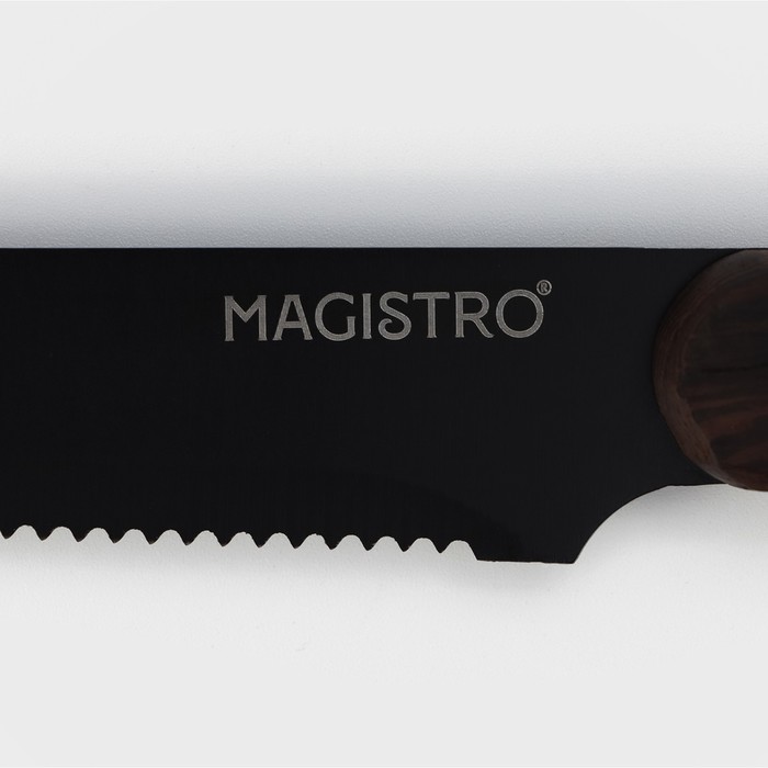 Нож для мяса и стейков Magistro Dark wood, длина лезвия 12,7 см 9824452