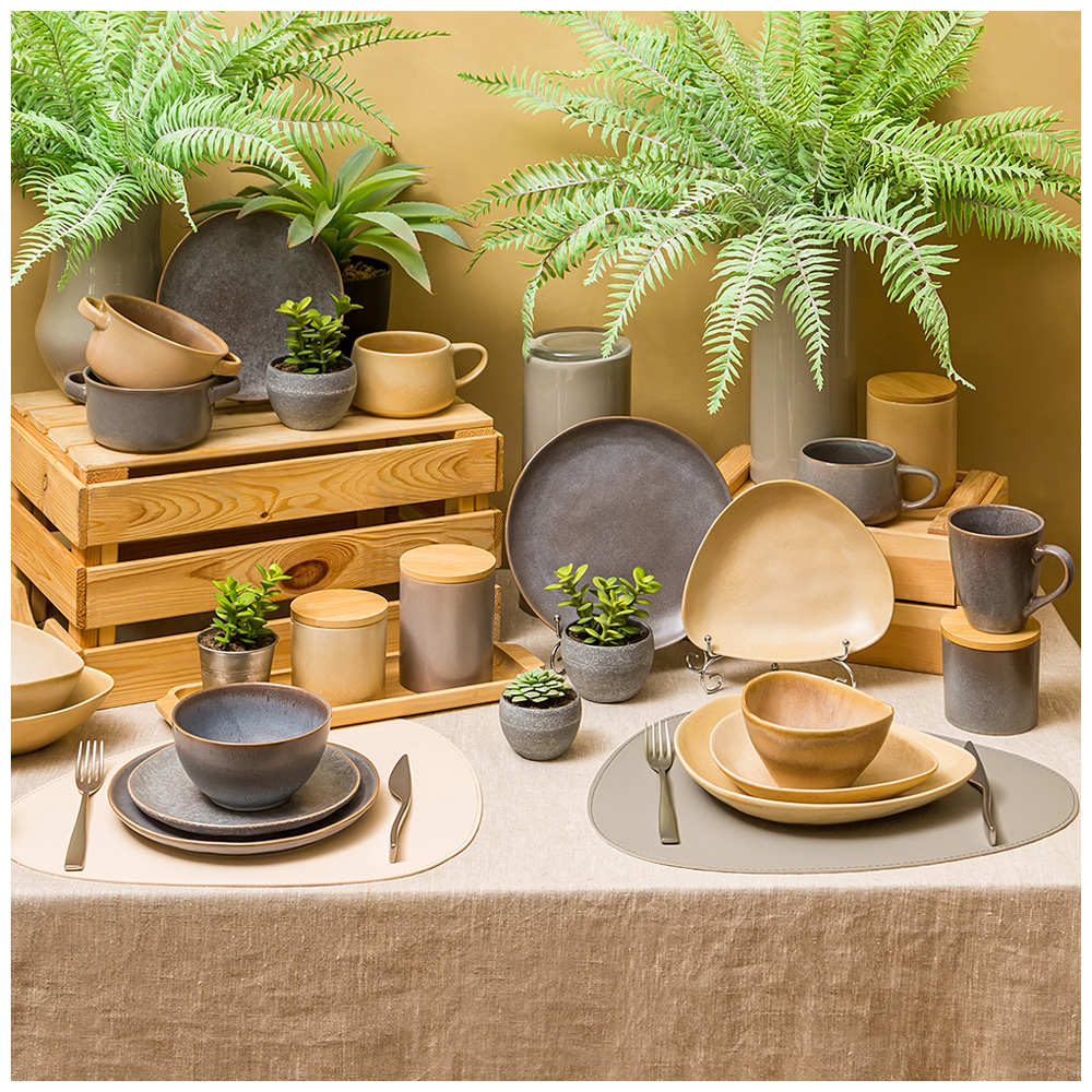салатник 630 мл коллекция glaze collection цвет:серый меланж 191-225