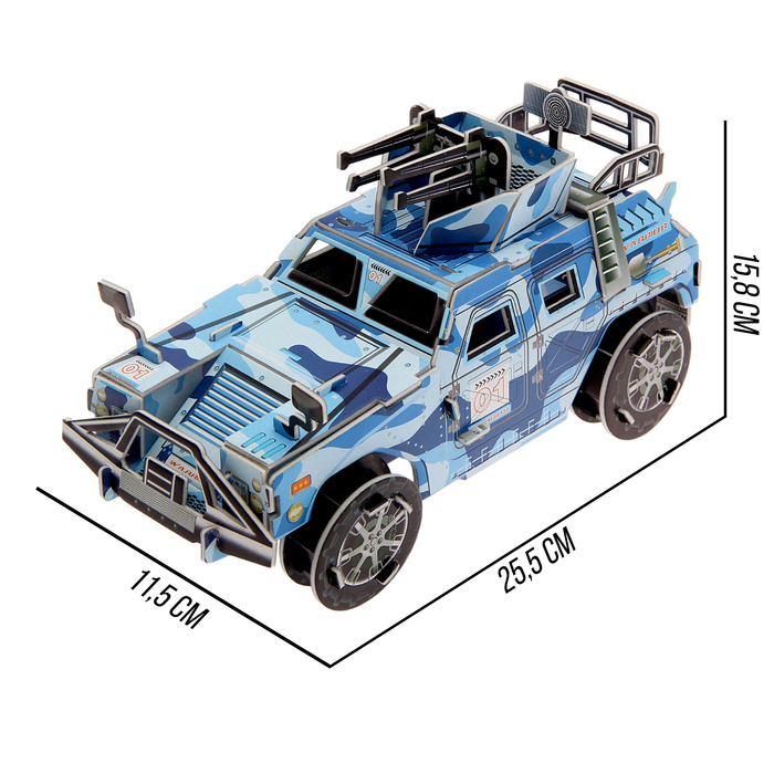 Конструктор 3D «Военный джип», 84 детали 2539477