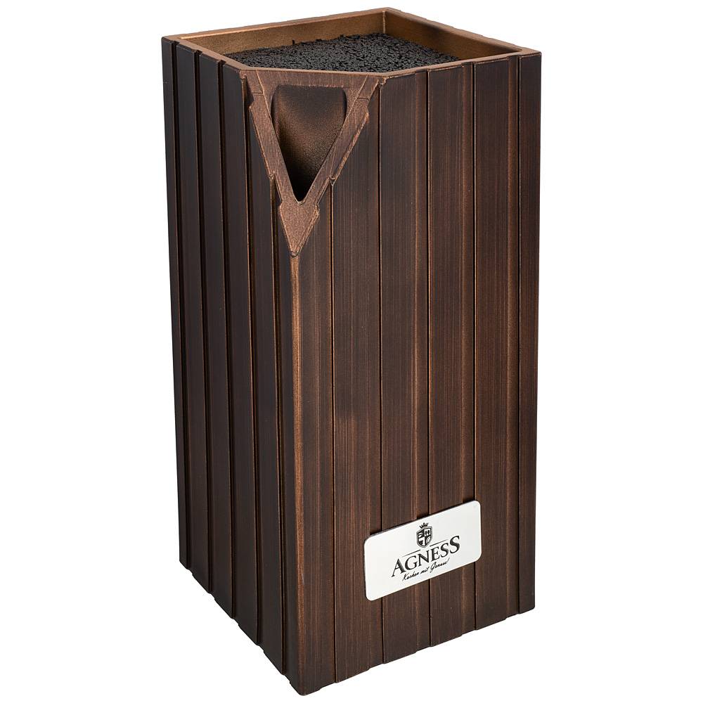 подставка для ножей agness best универсальная, 12x12x23 см 911-690