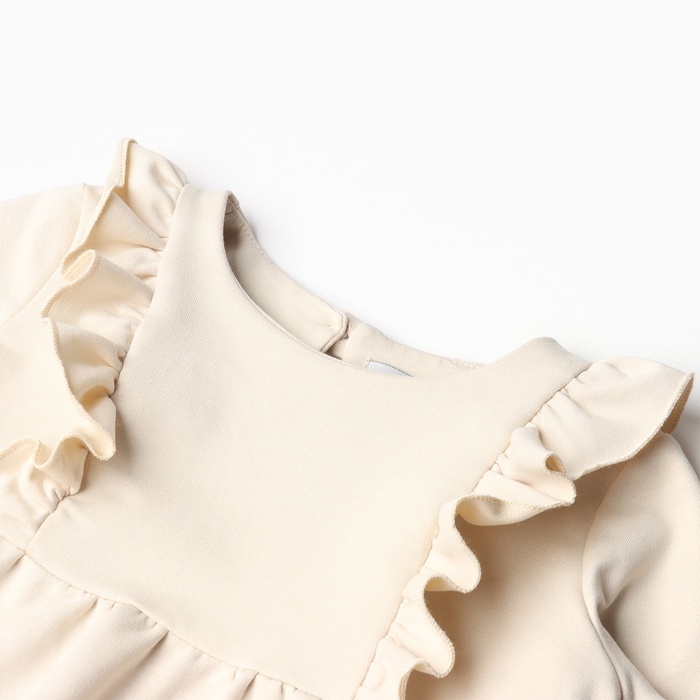 Платье для девочки с рюшей KAFTAN Basic line, размер 32 (110-116), цвет кремовый 6074841