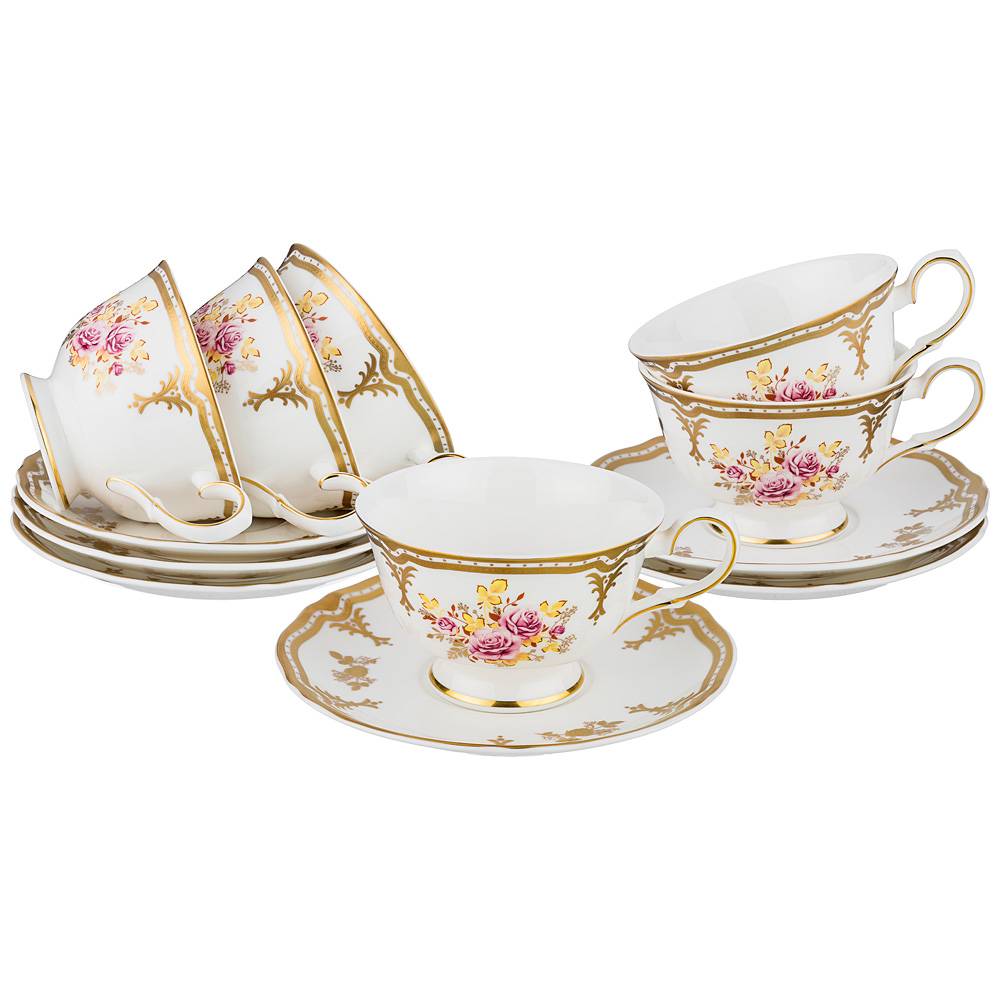 чайный набор nostalgia rose на 6 персон 12 пр. 250мл 621-050 Чайный сервиз nostalgia rose объемом 250 мл материал фарфор производства чехия бренд prouna общий вес 4,9 кг, купить с доставкой по низкой цене за 31920 руб.