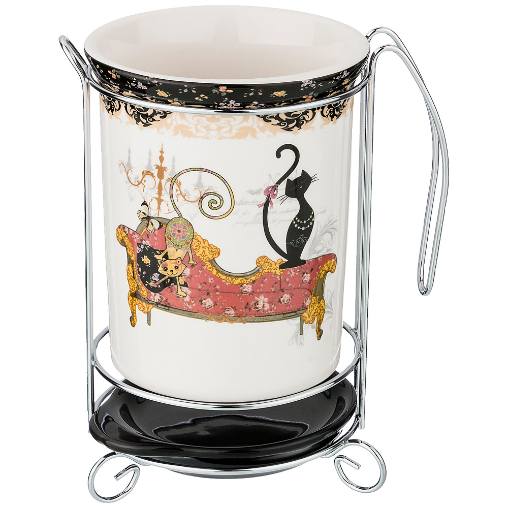 подставка под кухонные приборы грация 10,5х10,5х16 см 358-1403  материал керамика производства китай бренд agness общий вес 0,56 кг, купить с доставкой по низкой цене за 625 руб.