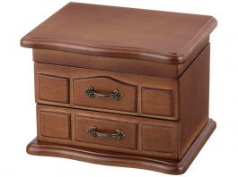шкатулка для украшений коричневая с зеркалом 20х15,5х15,5 см 255-134
