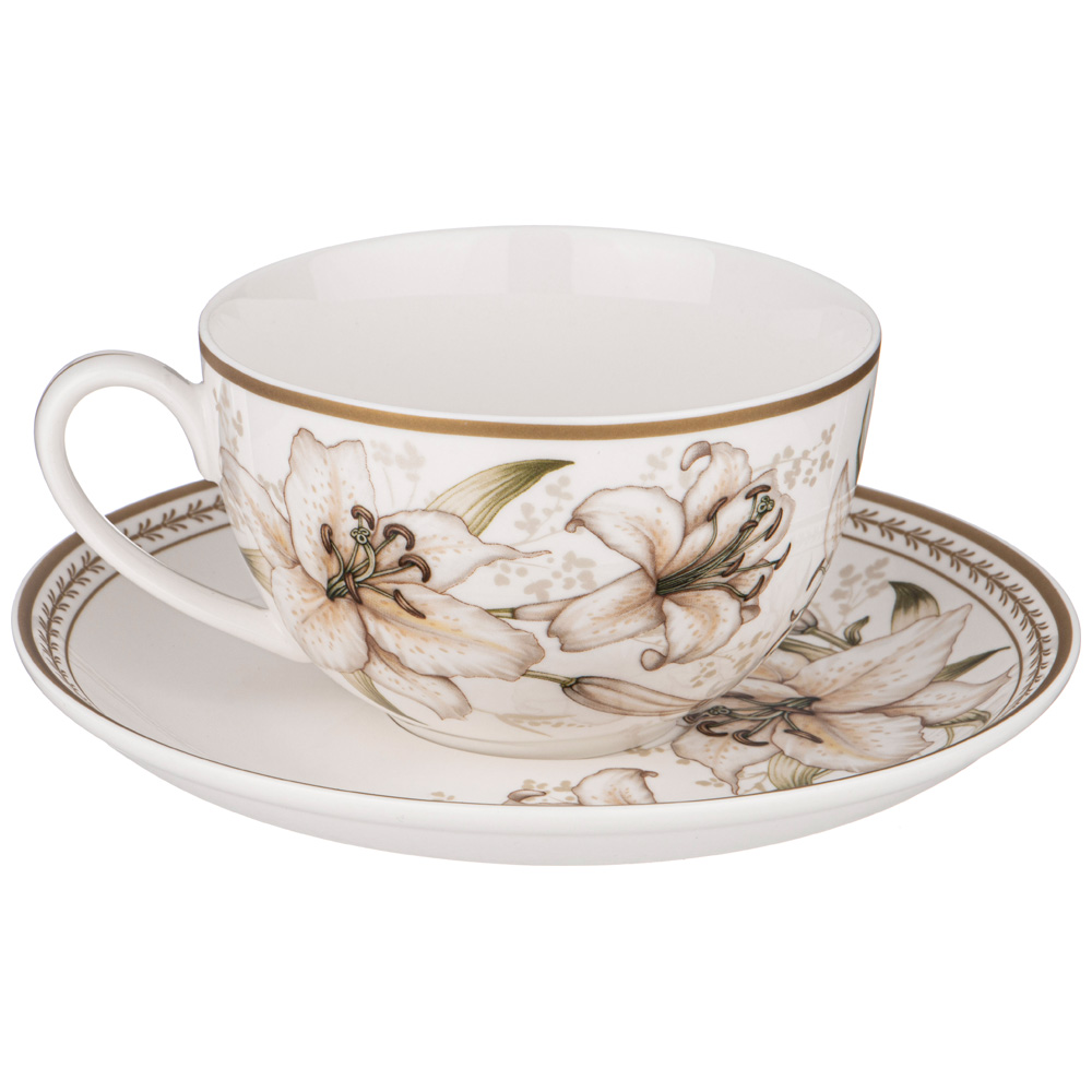 чайный набор lefard lilies на 6 пер. 12 пр. 280 мл 590-269