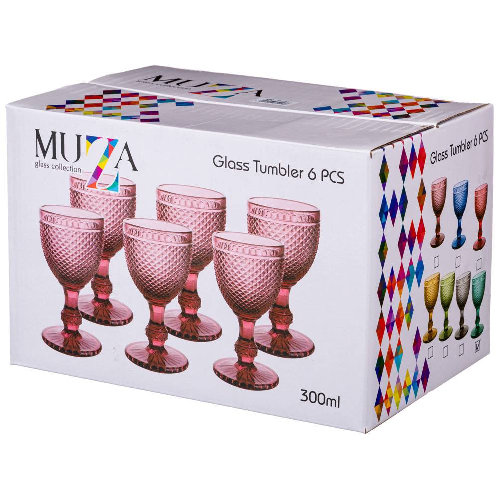 набор бокалов для вина гранат 6шт серия muza color 300мл / в 17 см 781-217