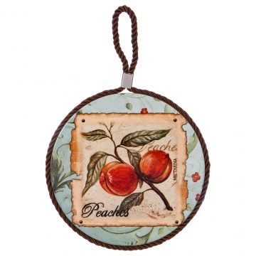 подставка под горячее круглая райский сад.персики 14 см 229-366