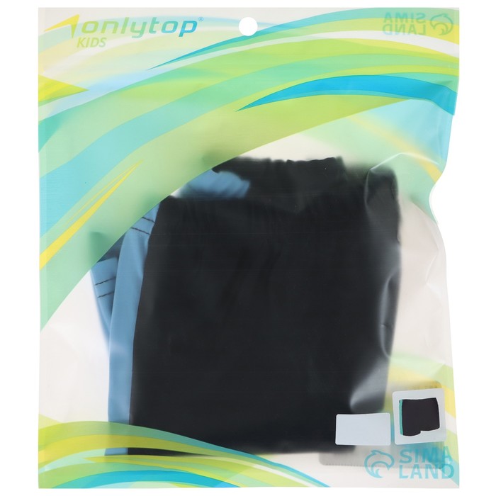 Плавки для плавания ONLYTOP, р. 42, цвет чёрный/голубой 7816225