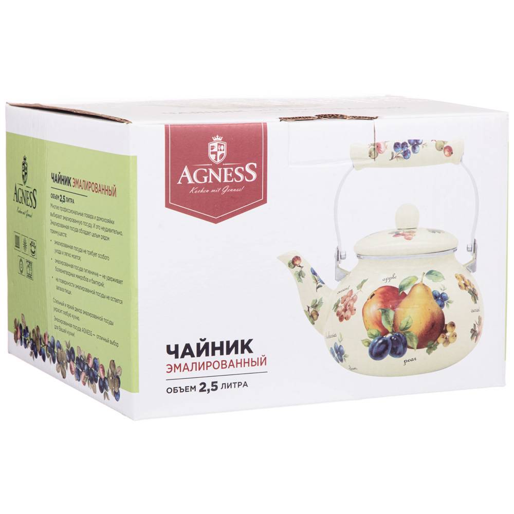 чайник agnessэмалированный, серия секретные ингредиенты 2,5 л 934-421