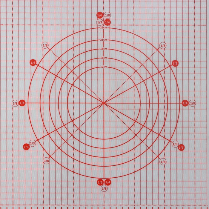 Армированный коврик для выпечки с разметкой, силикон, 50x40 см, цвет красный 4021247