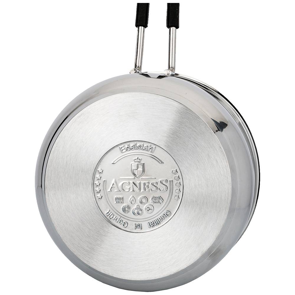ковш agness монблан 16х10 см, 2 л, нерж сталь индукционное дно 936-119