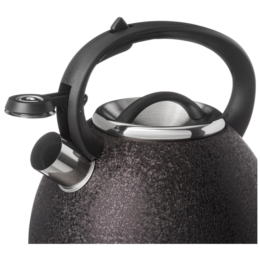 чайник agness со свистком 2,5 л, black, индукцион. дно 907-251