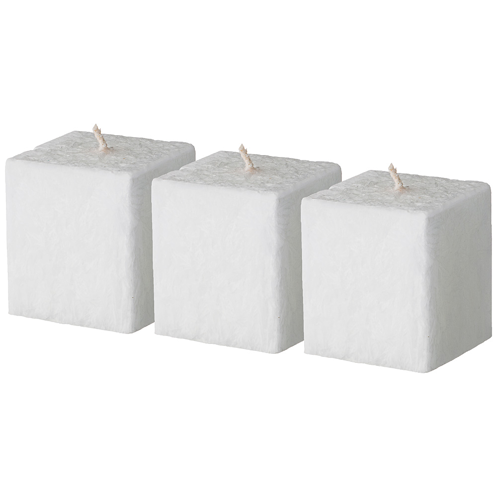 набор стеариновых свечей из 3шт eco white диаметр 4,5 см высота 5 см 348-799