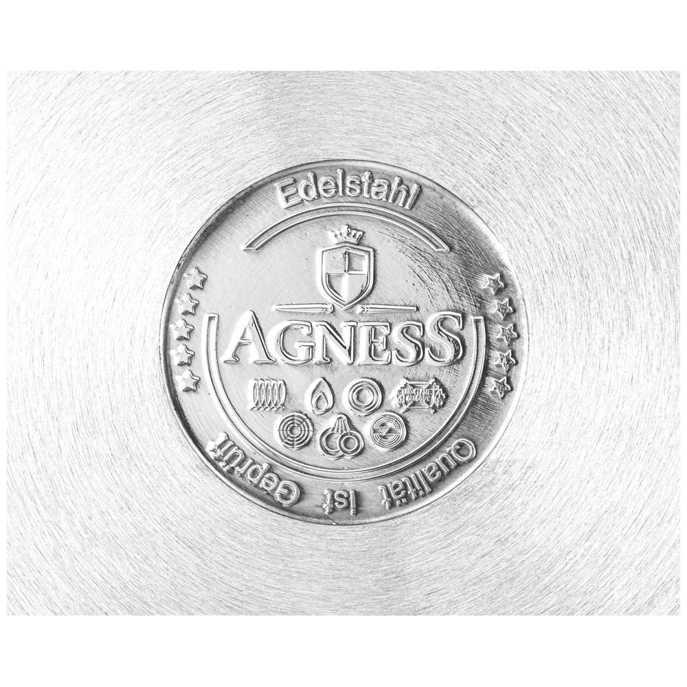 кастрюля agness монблан 16х9 см, 1,8 л. нерж сталь 936-121